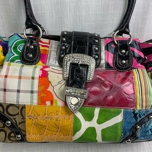 Patchwork Designer Bag mixed media handbag